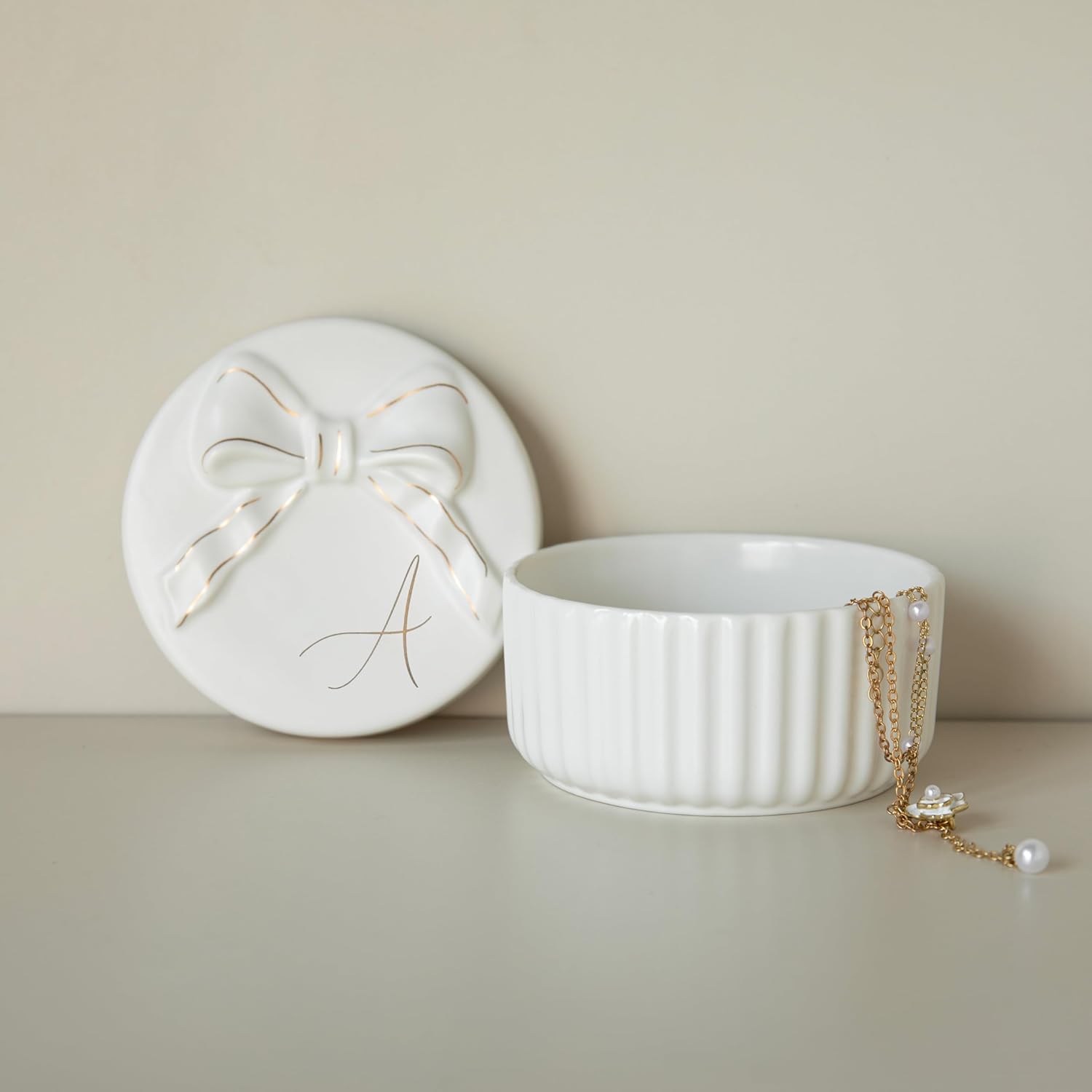 Monogram Ceramic Jewelry Box / A