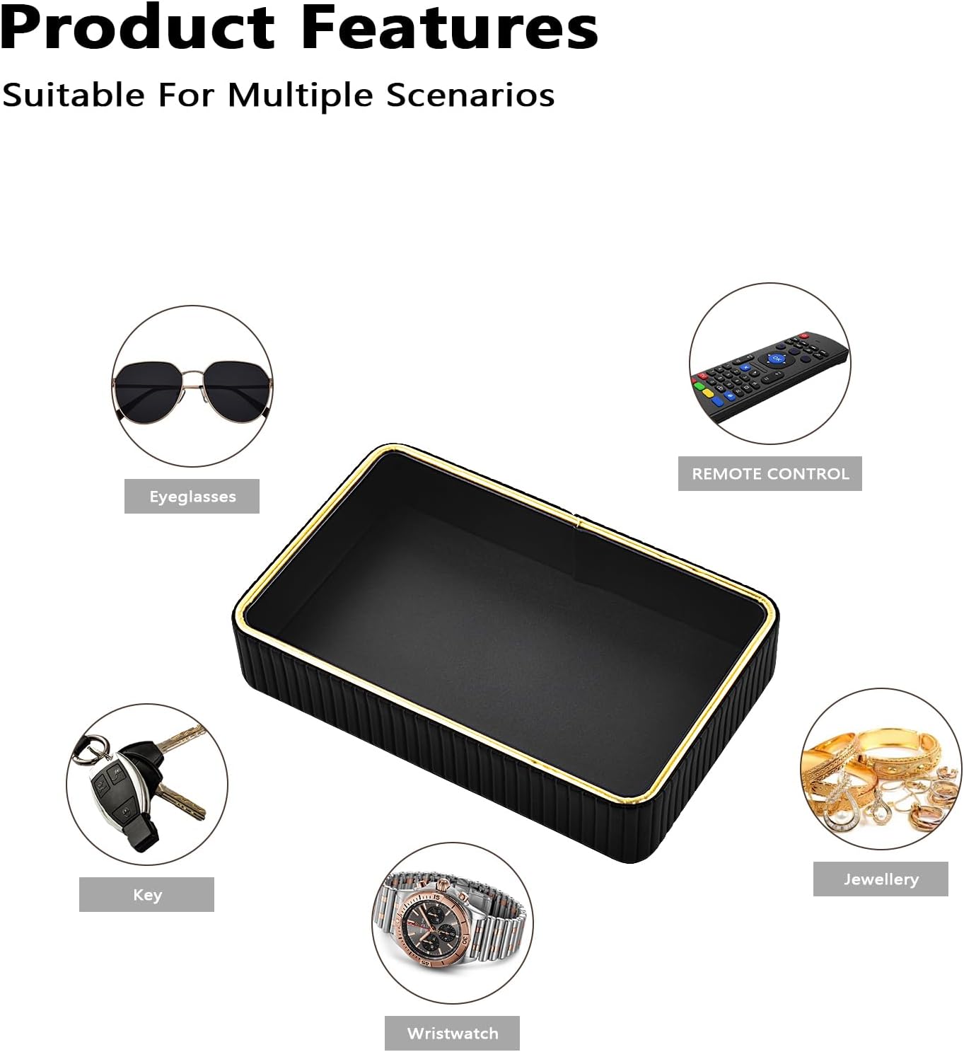 PU Leather Valet Tray / Black