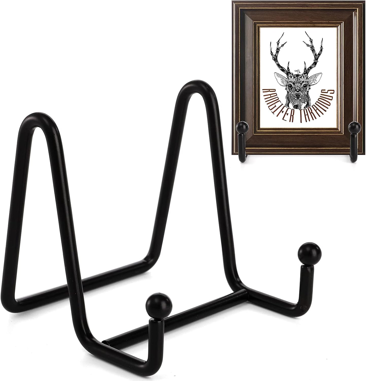 Metal Easel Plate Display Photo Holder Stand / Black / 3 Inch / Set of 8