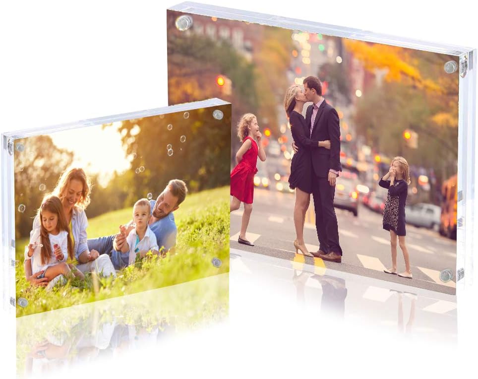 3Pack 8x10 Acrylic Photo Frames Double Sided Magnetic Picture Frame | with Stand Double Sided 10mm frame,placed