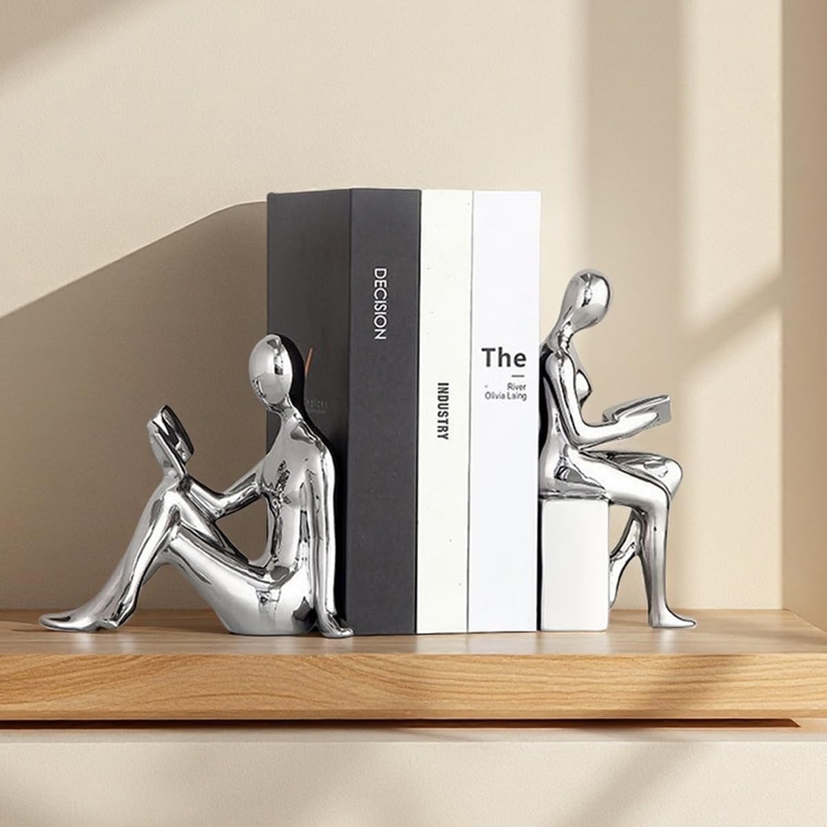 Ceramic Book Ends / Silver