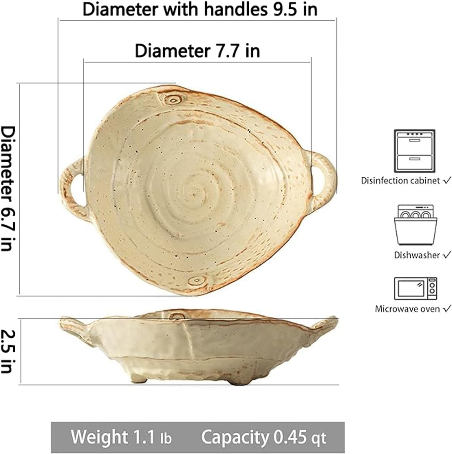 Free-Form Edge Small Ceramic Bowl