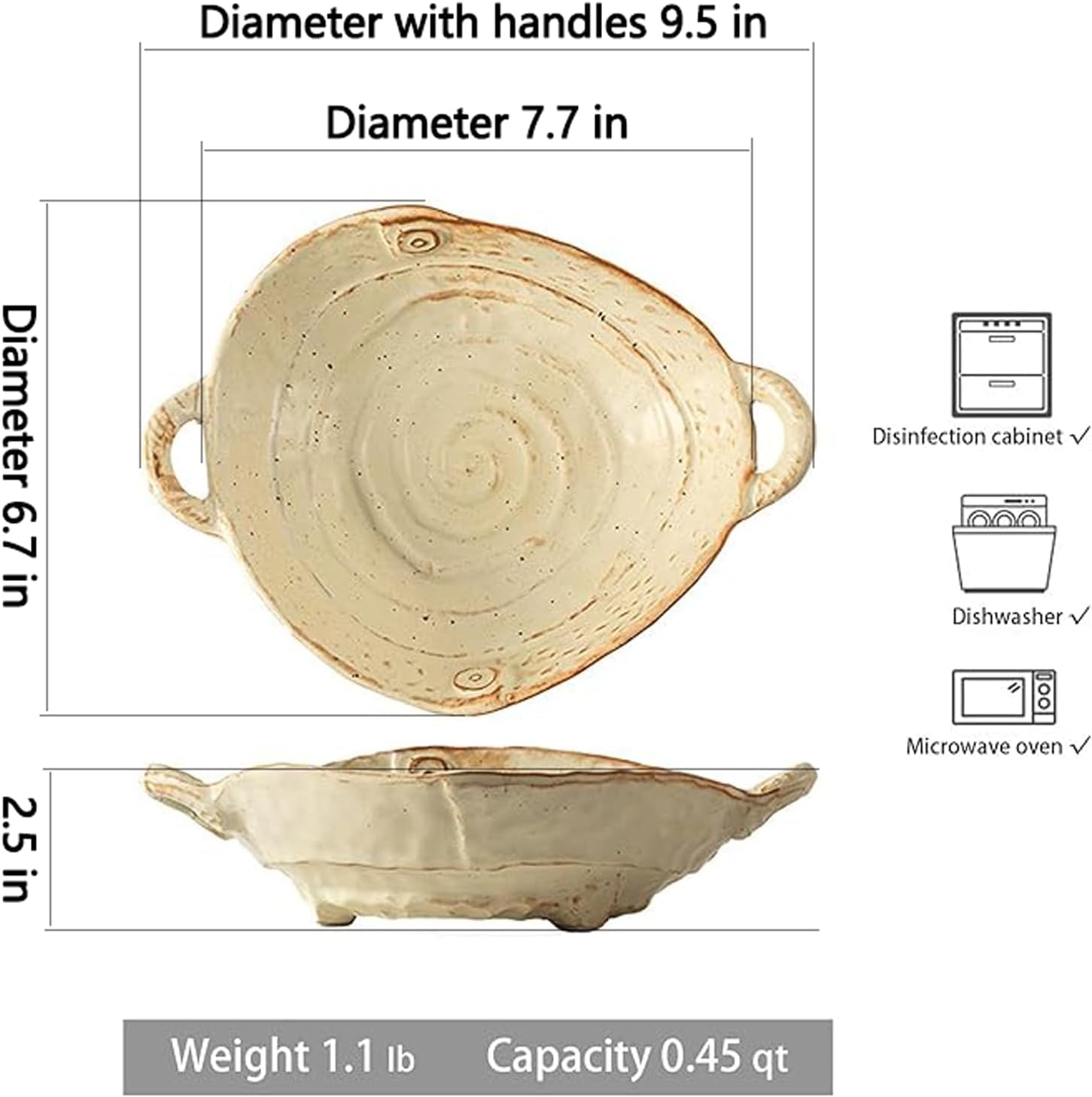 Free-Form Edge Small Ceramic Bowl