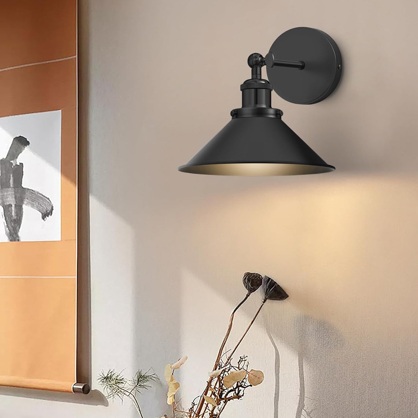 Battery Operated Wall Sconce Set of 2,Vintage Wireless Wall Sconces with Remote,Dimmable Led Wall Lights,Wall Lamp