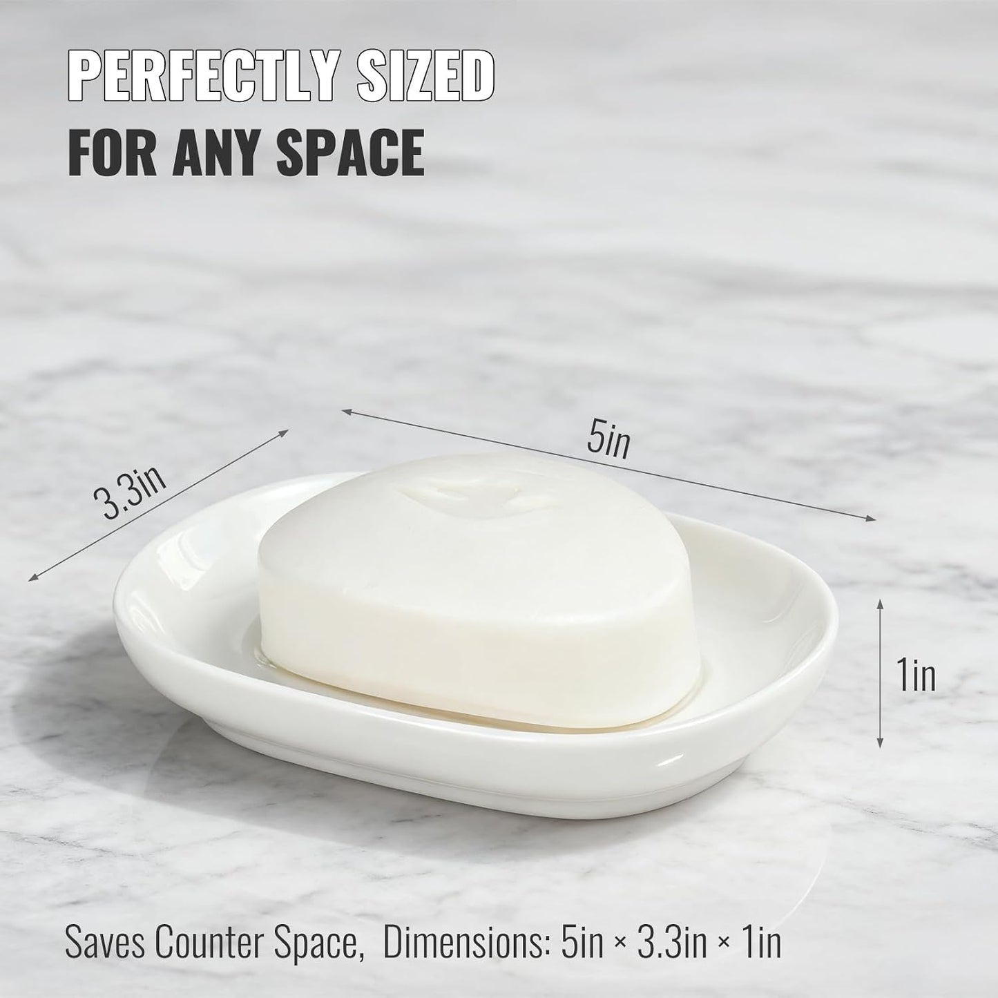 Minimalist Bar Soap Holder / White