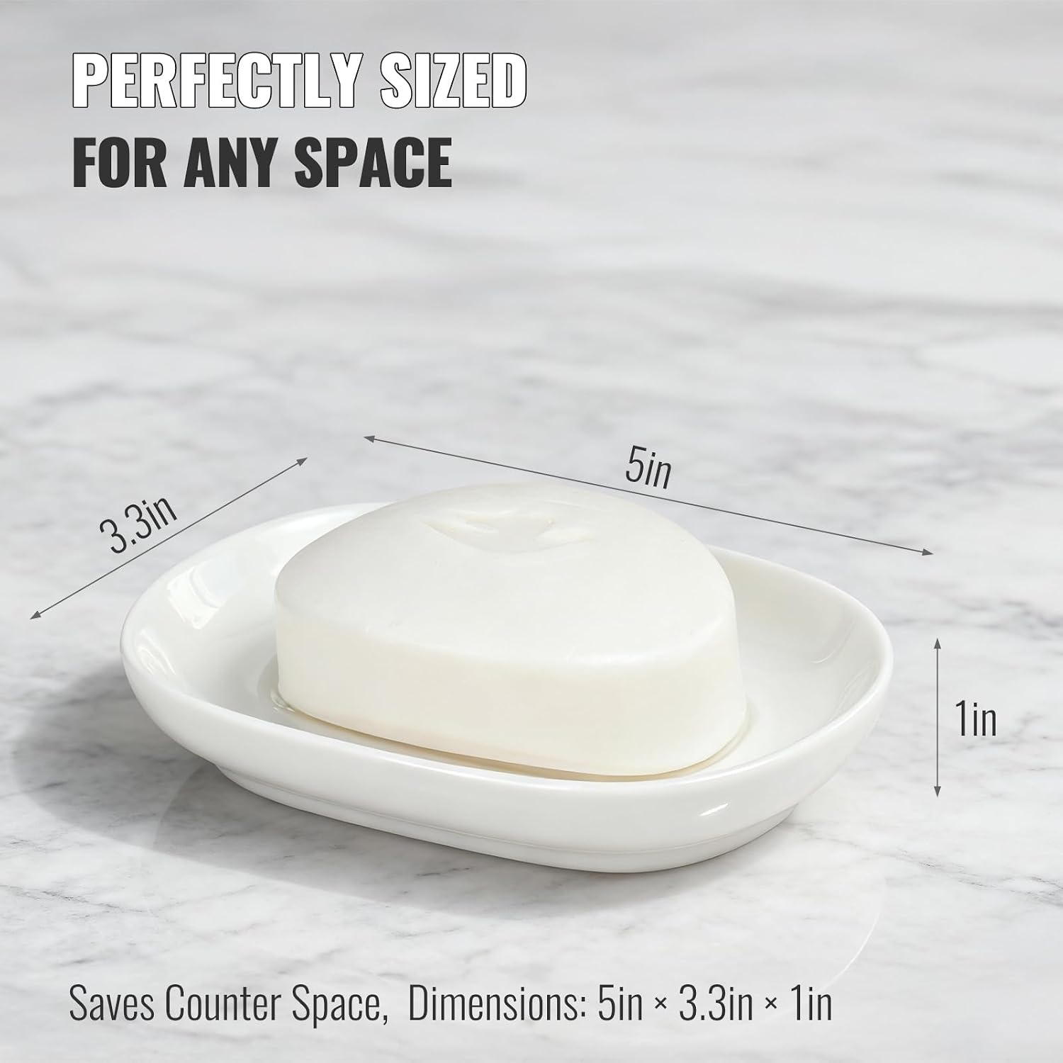 Minimalist Bar Soap Holder / White