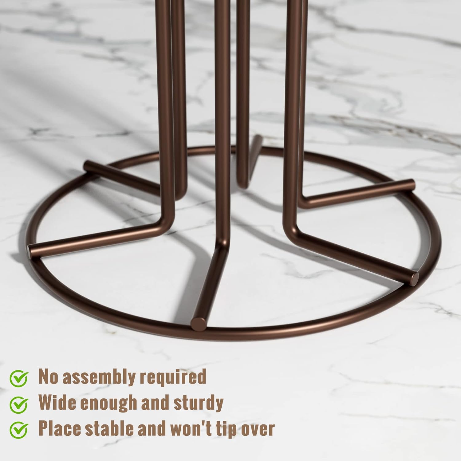 HULISEN Mug Tree for Large Cups, 6 Hook Countertop Coffee Mug Holder, Brown | Cup Rack for Counter, Stable Wide Base