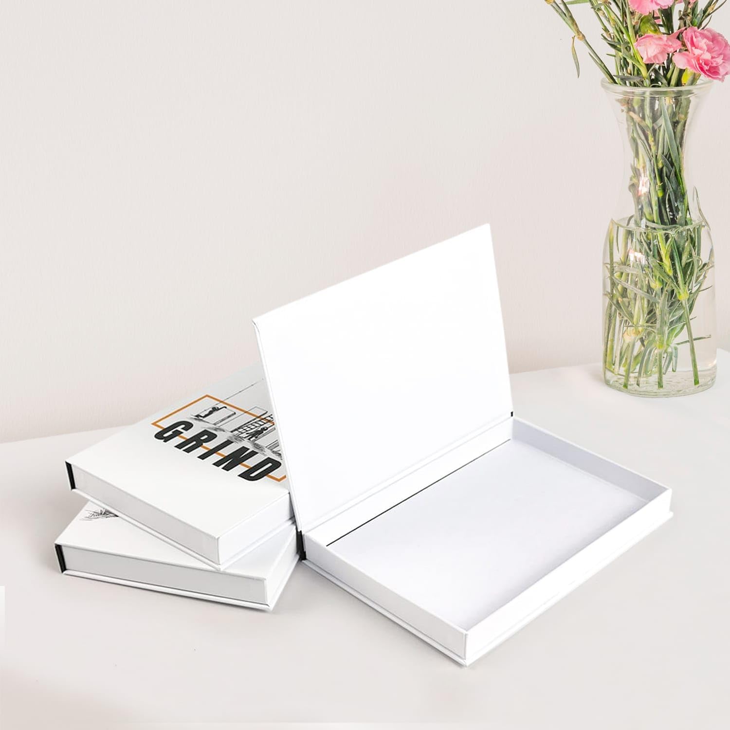 White Faux Books / Black / Set of 3