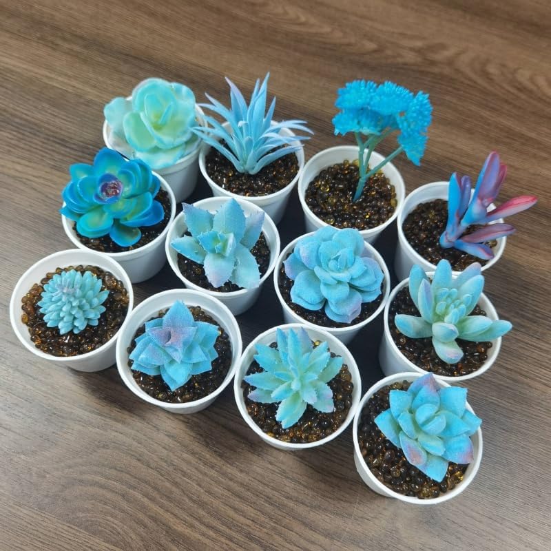 Artificial Air Plants that Look Real / Blue / Set of 12