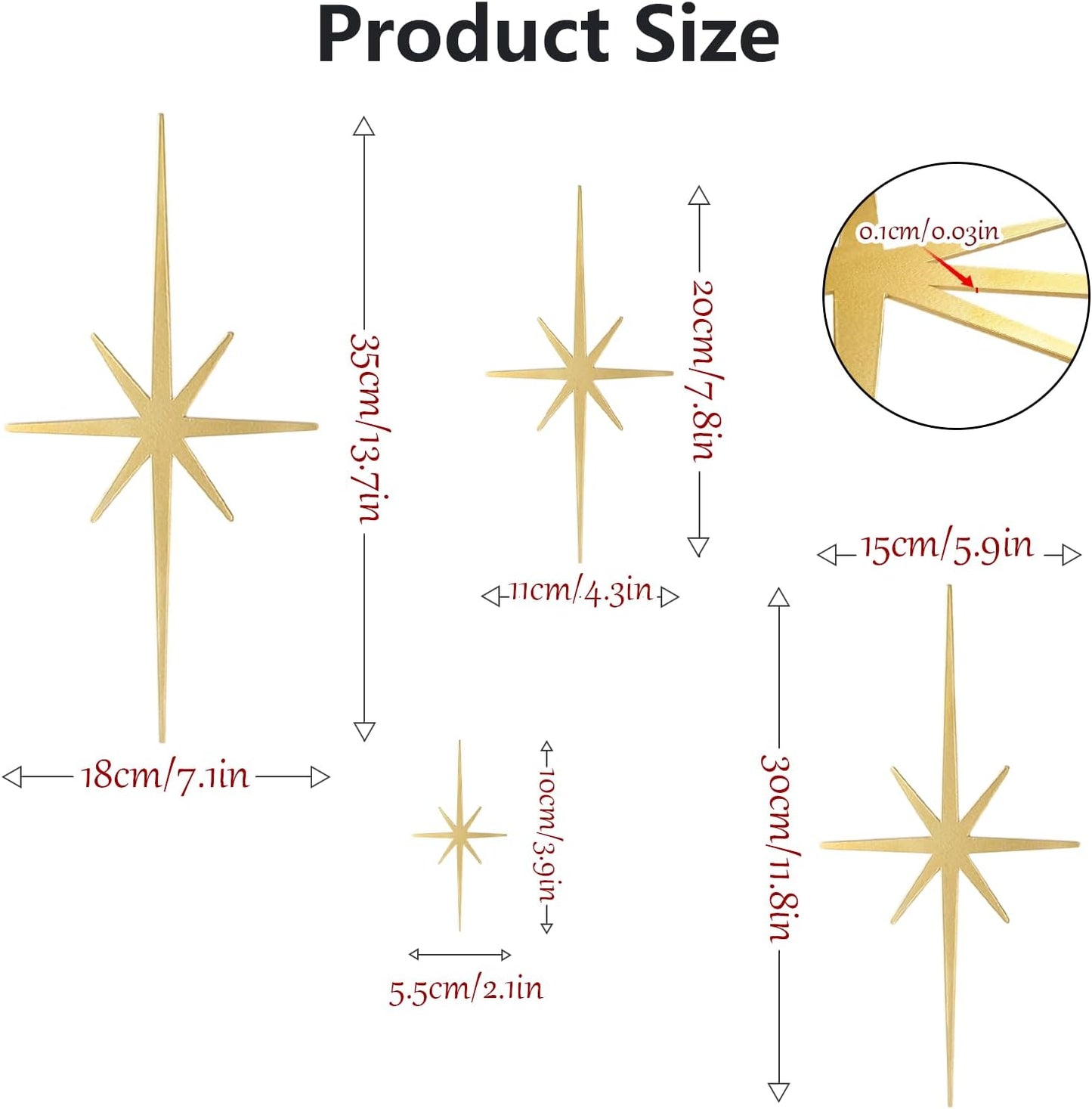 4 Piece Cast Metal Art Set / Gold