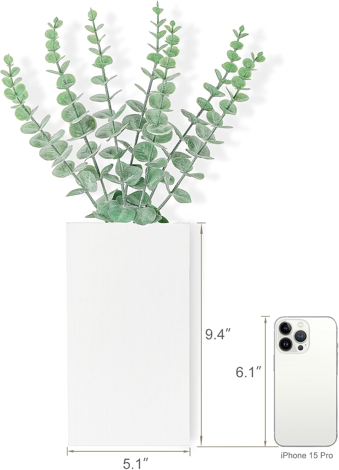Wood Wall Planter Vase / White / Medium / Set of 2