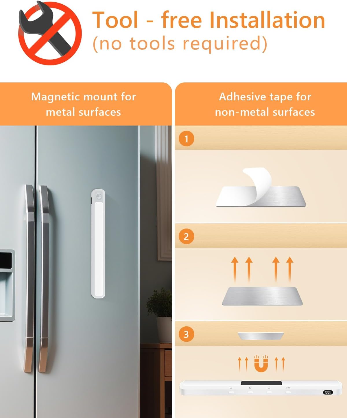 WILLED Under Cabinet & Closet Lights, Motion Sensor, Rechargeable, Magnetic, 3 Color Temps, Dimmable LED Light Bar for