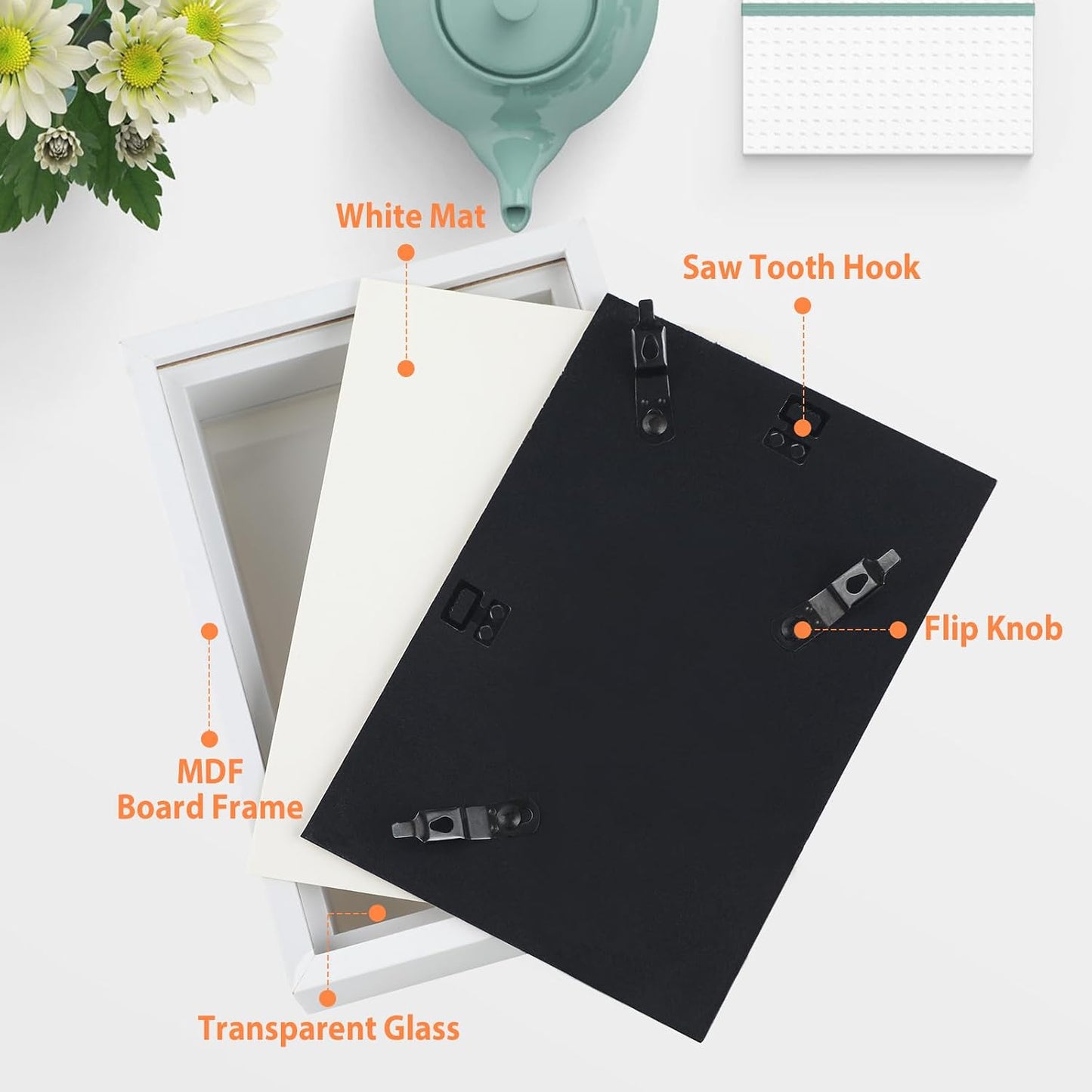 2pcs 11x14 Shadow Box Frame, 3D Picture Frame Display Cas with Real Transparent Glass for Photos, Memorabilia, Crafts