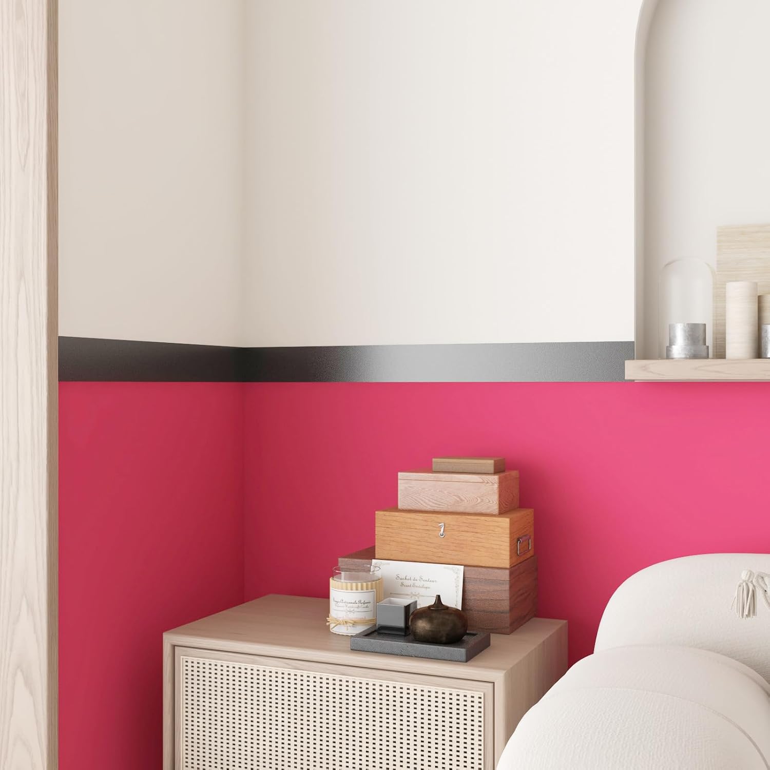 ft Wallpaper Border Peel and Stick Wall Border Trim Tape / 3 x 600 / Black