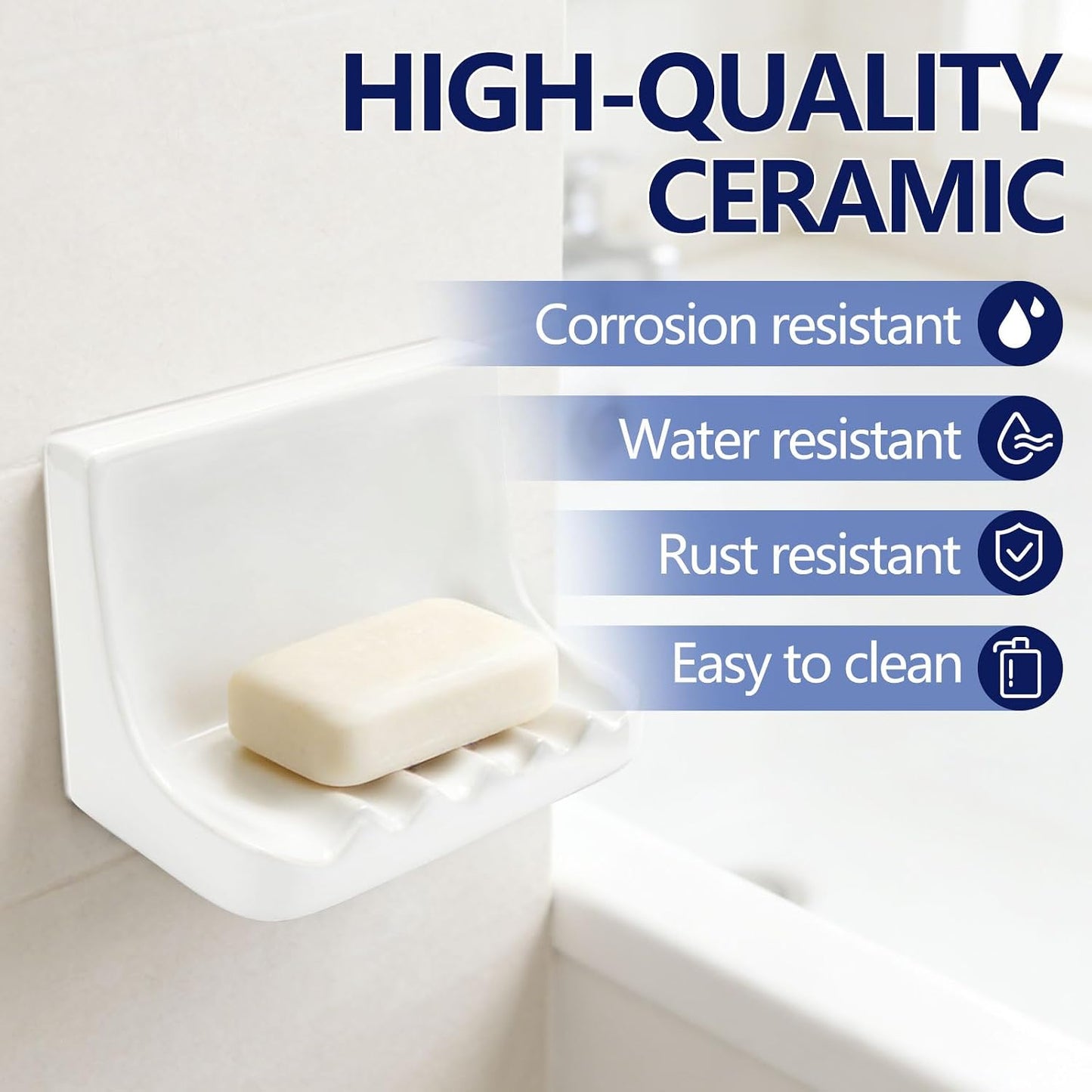 Retro Ceramic Shower soap Holder / White