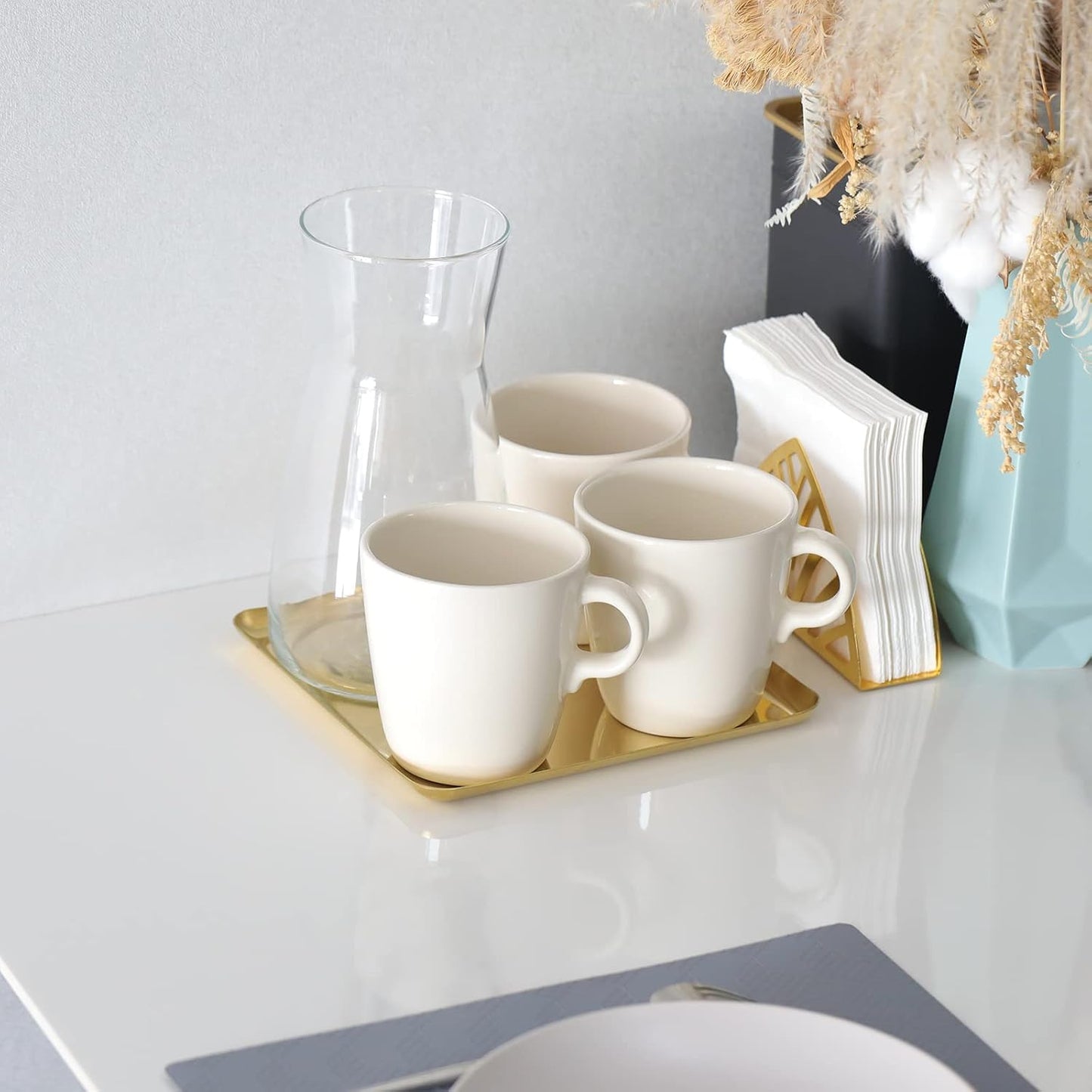 Metal Decorative Tray / Mirror Gold / 7.5 x 7.5 x 0.5