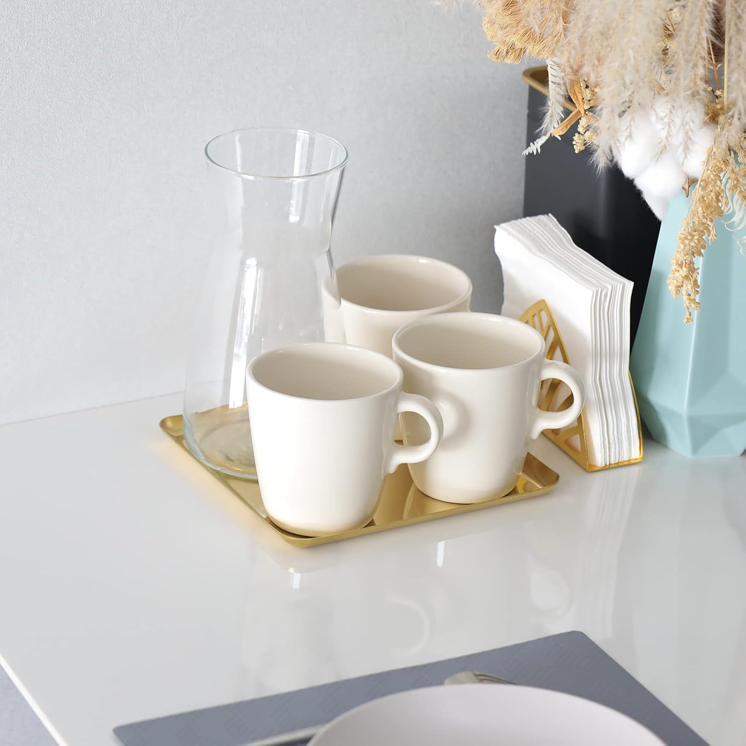Metal Decorative Tray / Mirror Gold / 7.5 x 7.5 x 0.5