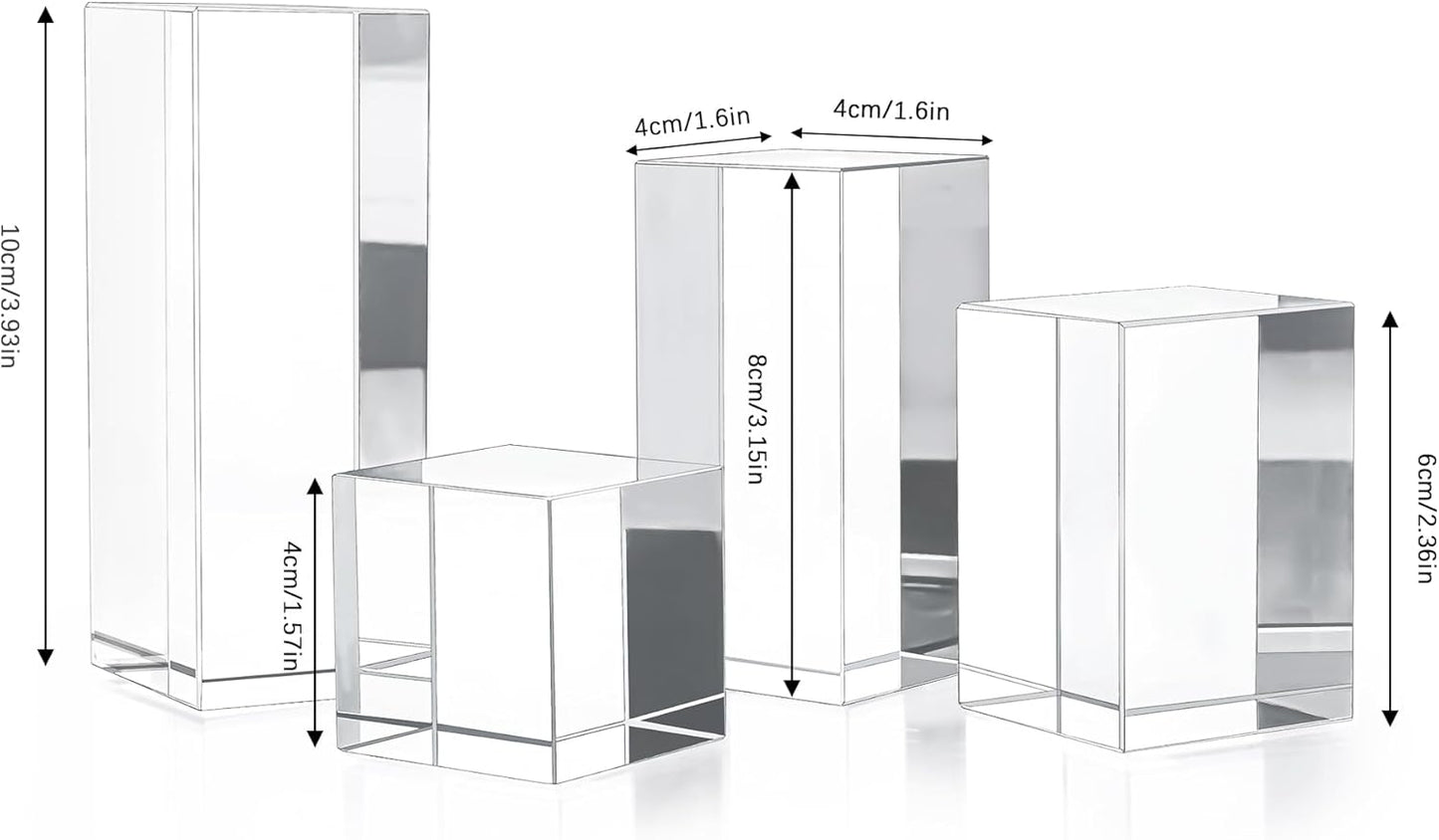 Glass Display Blocks / Block / Clear / Set of 4