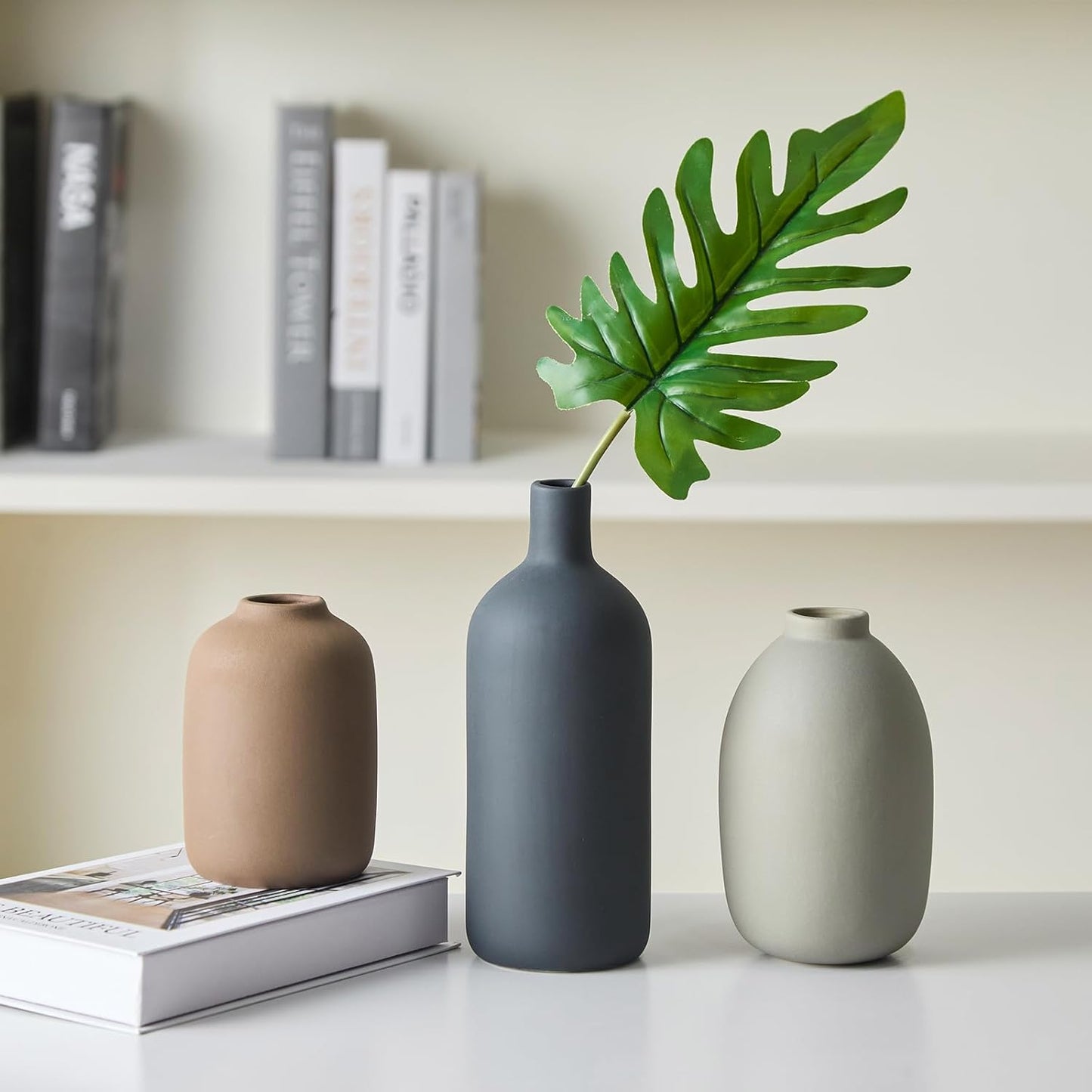 Ceramic Vase / Modern Vases for Bouquet Pampas Grass Dried Fresh Flowers / Neutral / Set of 3