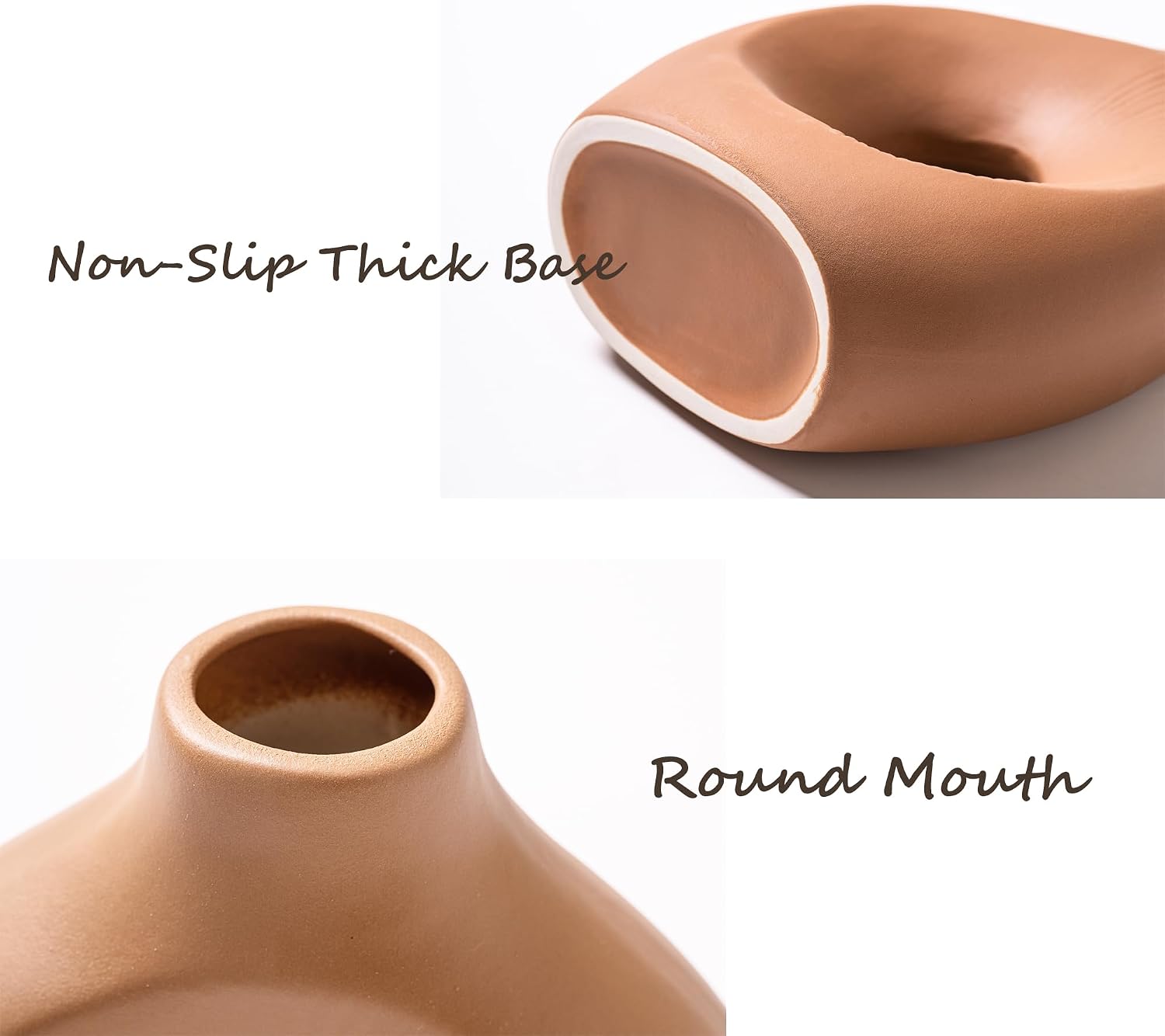 Unique Ceramic Vase / Dark Brown/orange / Set of 2