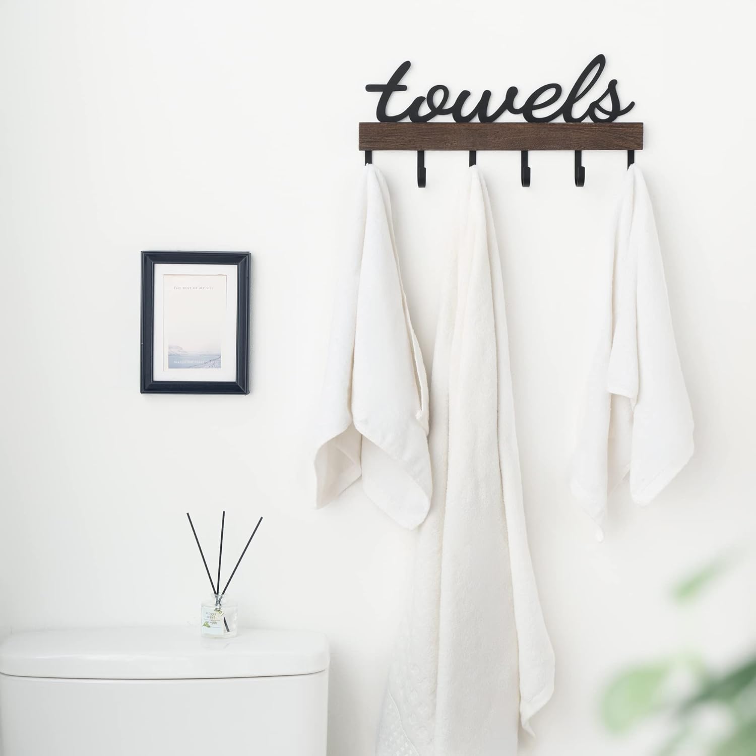Towel Holder Wall Mount Bathroom Organizer Rustic Farmhouse Home Decor Hanger
