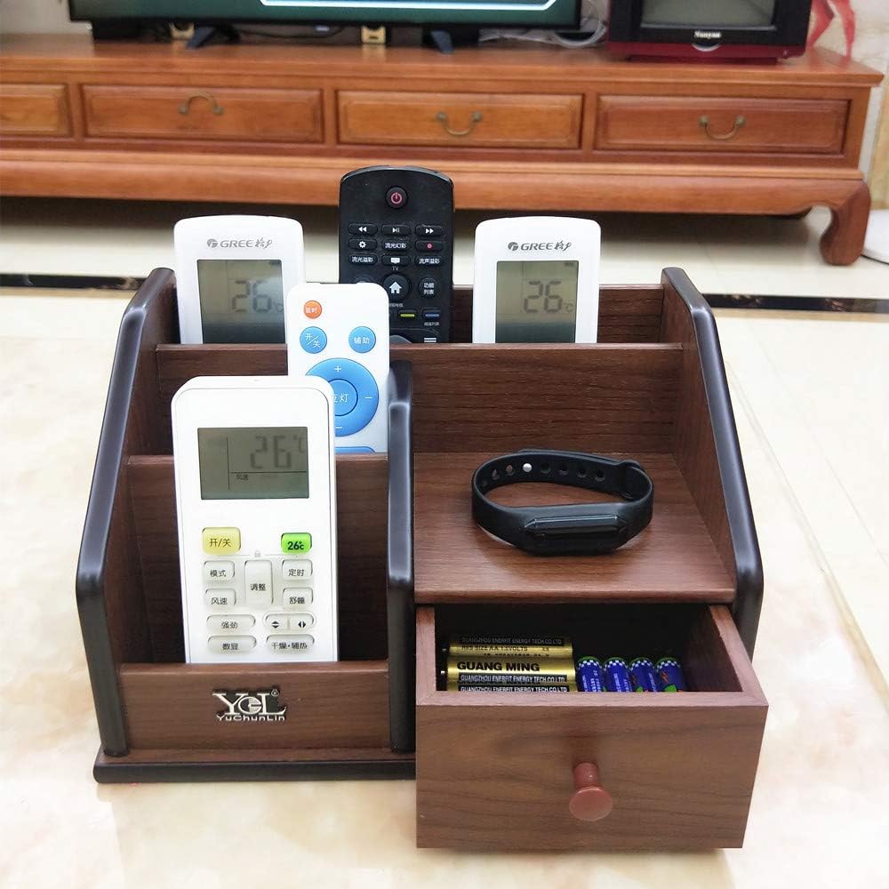 Wooden desk organizer with Drawer,Multifunctional Office & Home Storage Organizer as Large pencil holder makeup