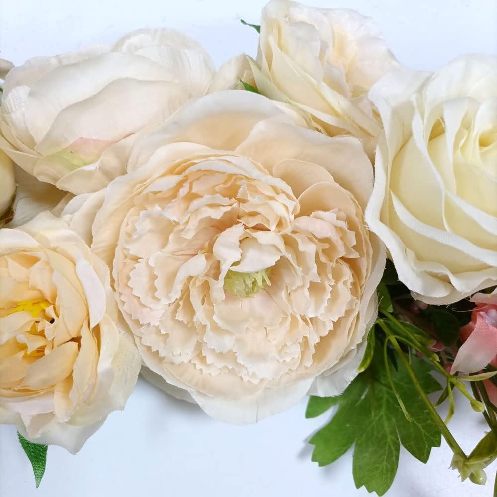 Artificial Flower Swag for Door / Champagne