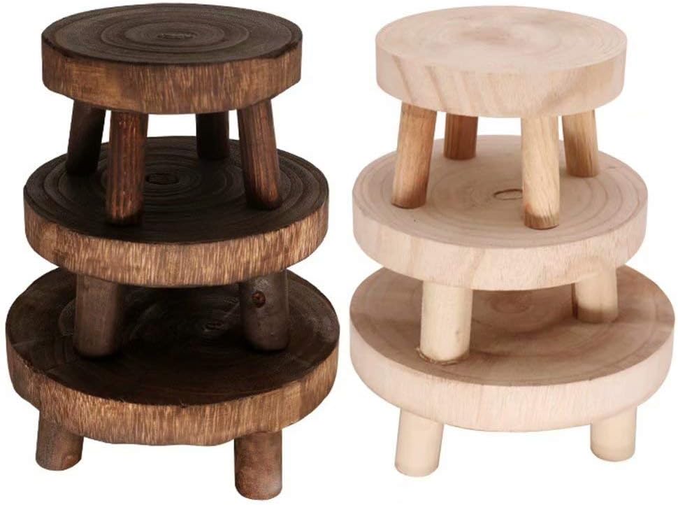 Mini Wooden Stool Display Stand / BS+HM / Set of 2