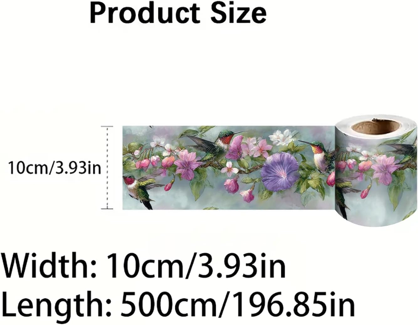 Morning Glory Wallpaper Border Removable Wall Border Peel and Stick / Pink Purple Flower / 196 x 4