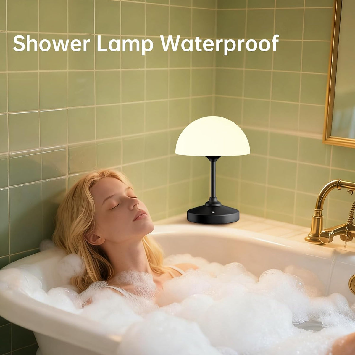 Mushroom Lamp Cordless Lamp Table Lamp,Outdoor Waterproof Shower Lamps,5000mAh Rechargeble Battery Operated Dimmable