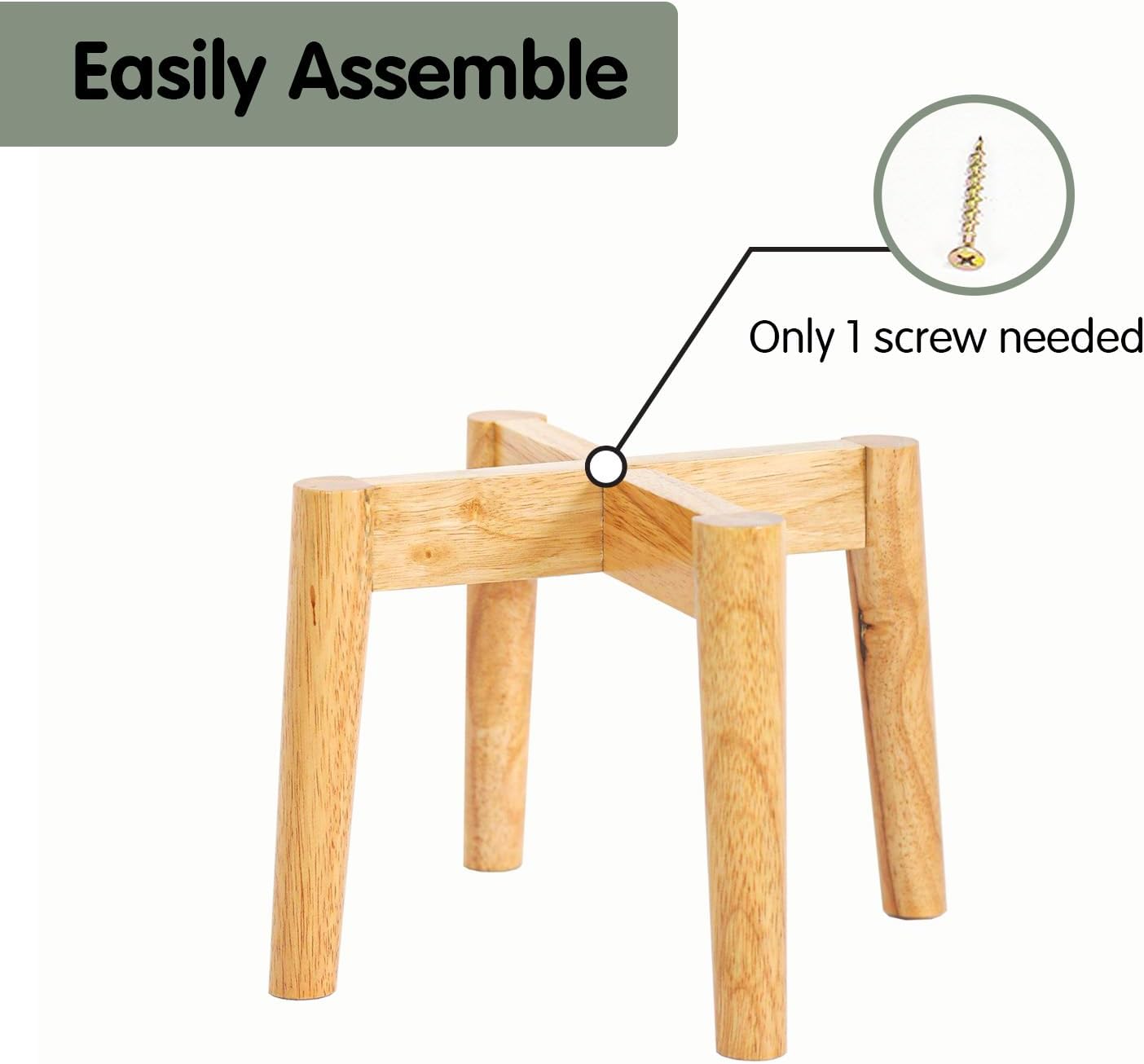 Wood " Plant Stand Indoor Outdoor / Natural / 7.5" H x 9.8" W / 7.5 x 9.8