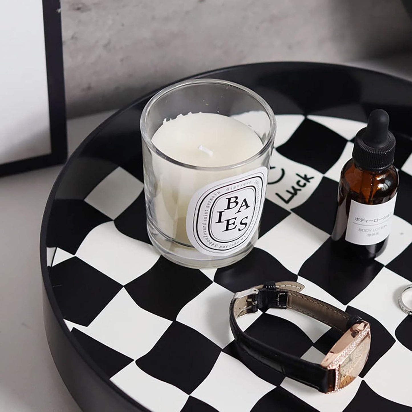 Round Storage Tray / Black L