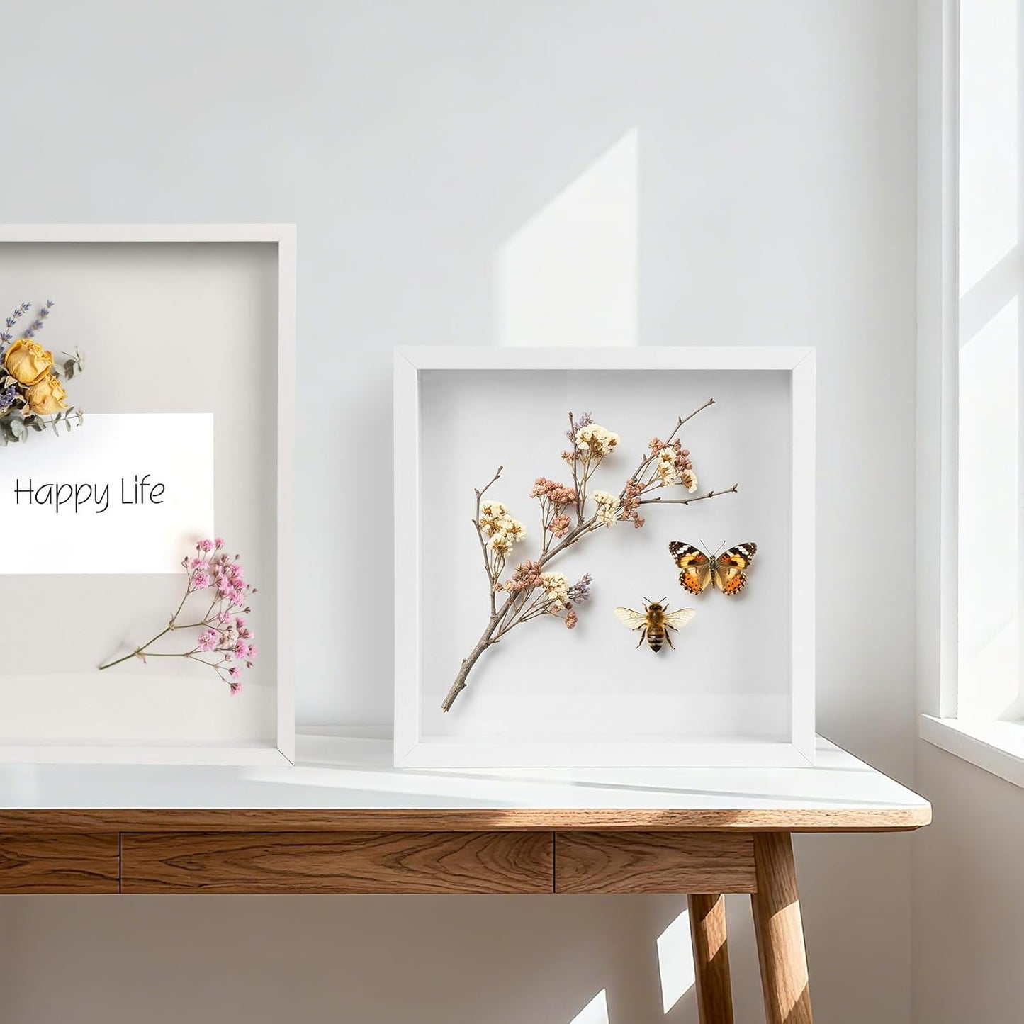 6 Pack Shadow Box Frame - 1.2" Deep 3D Picture Frame (White, 5"x5") | Shadow Boxes for Mothers Day & Wedding Keepsakes