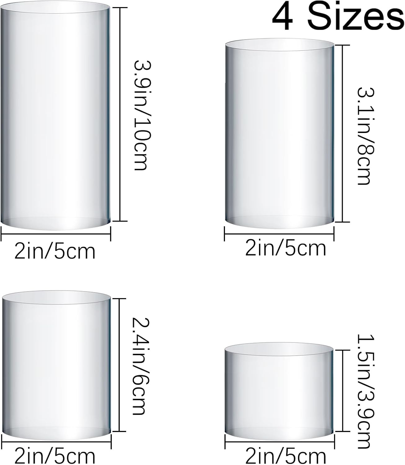 Acrylic Cylinder Risers Display Stand / Clear / Set of 4
