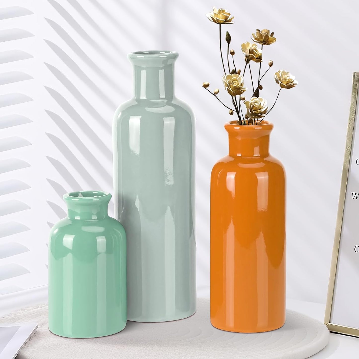Small Ceramic Vase / Multicolor - 104 / Set of 3