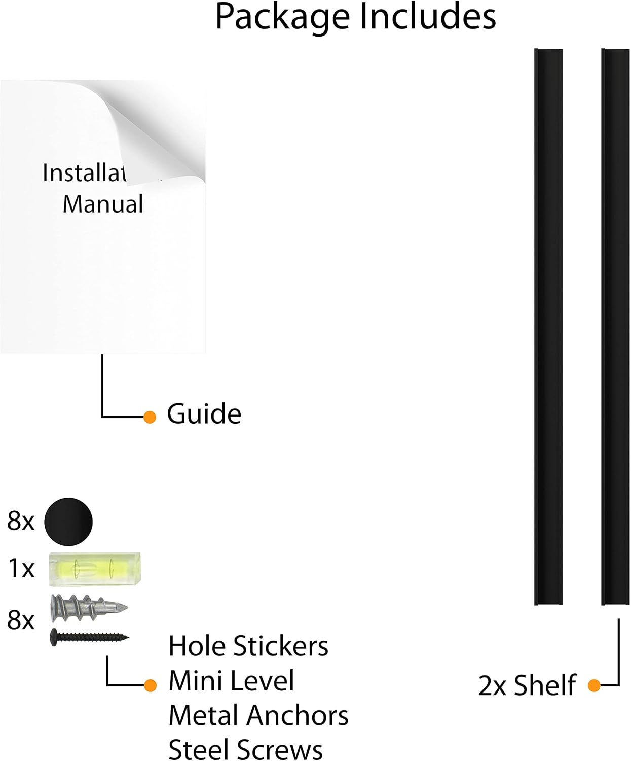 Wallniture Denver 72" Floating Shelves for Picture Frames Collage Wall Decor Picture Ledge Living Room, Vinyl Record