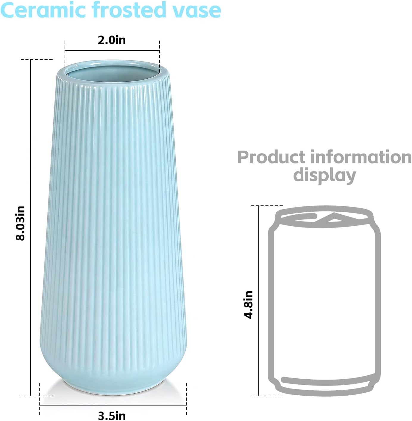 Ceramic Vase for Pampas Grass / Blue