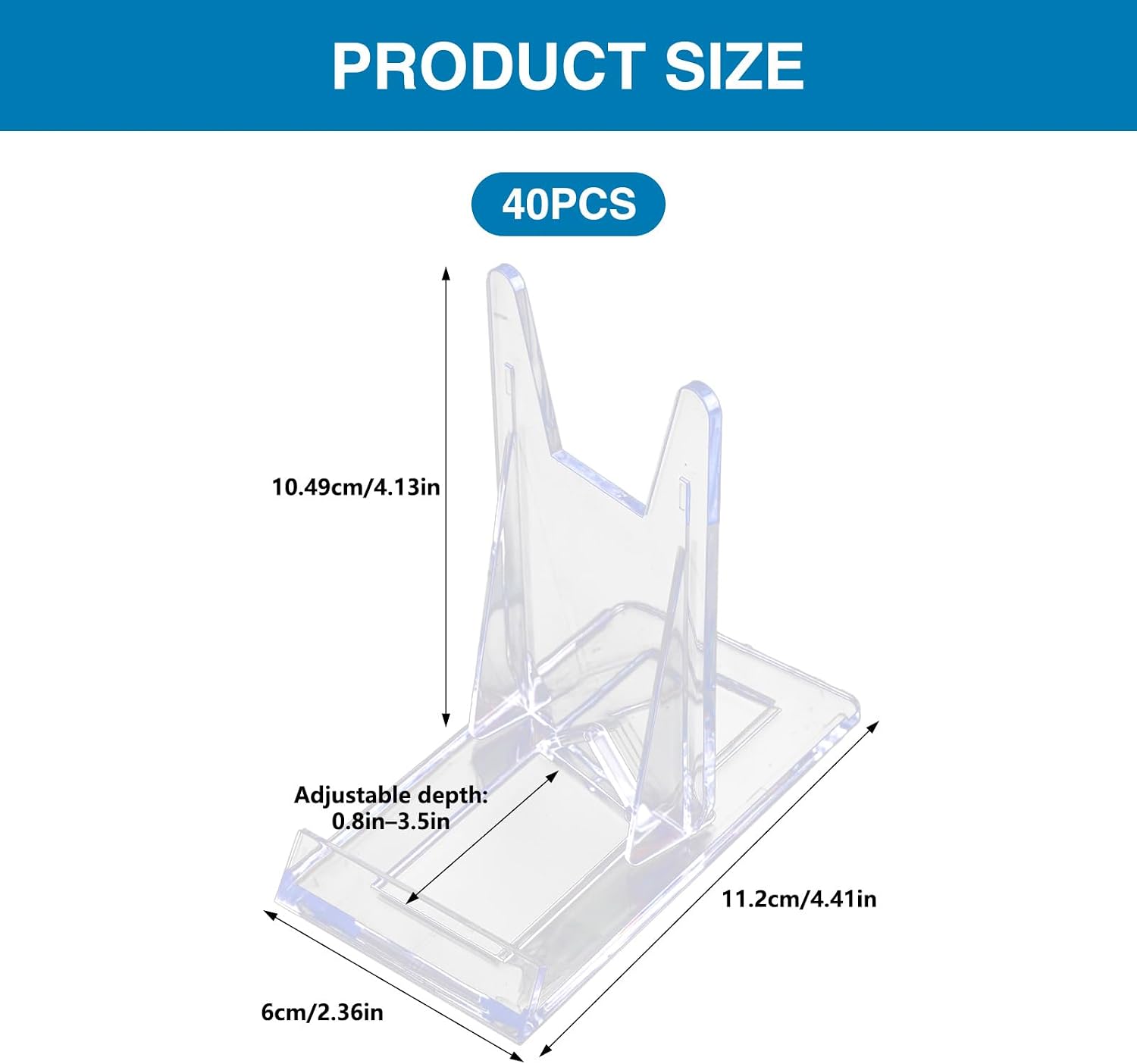 Acrylic Book Display Stand / Clear / Set of 40