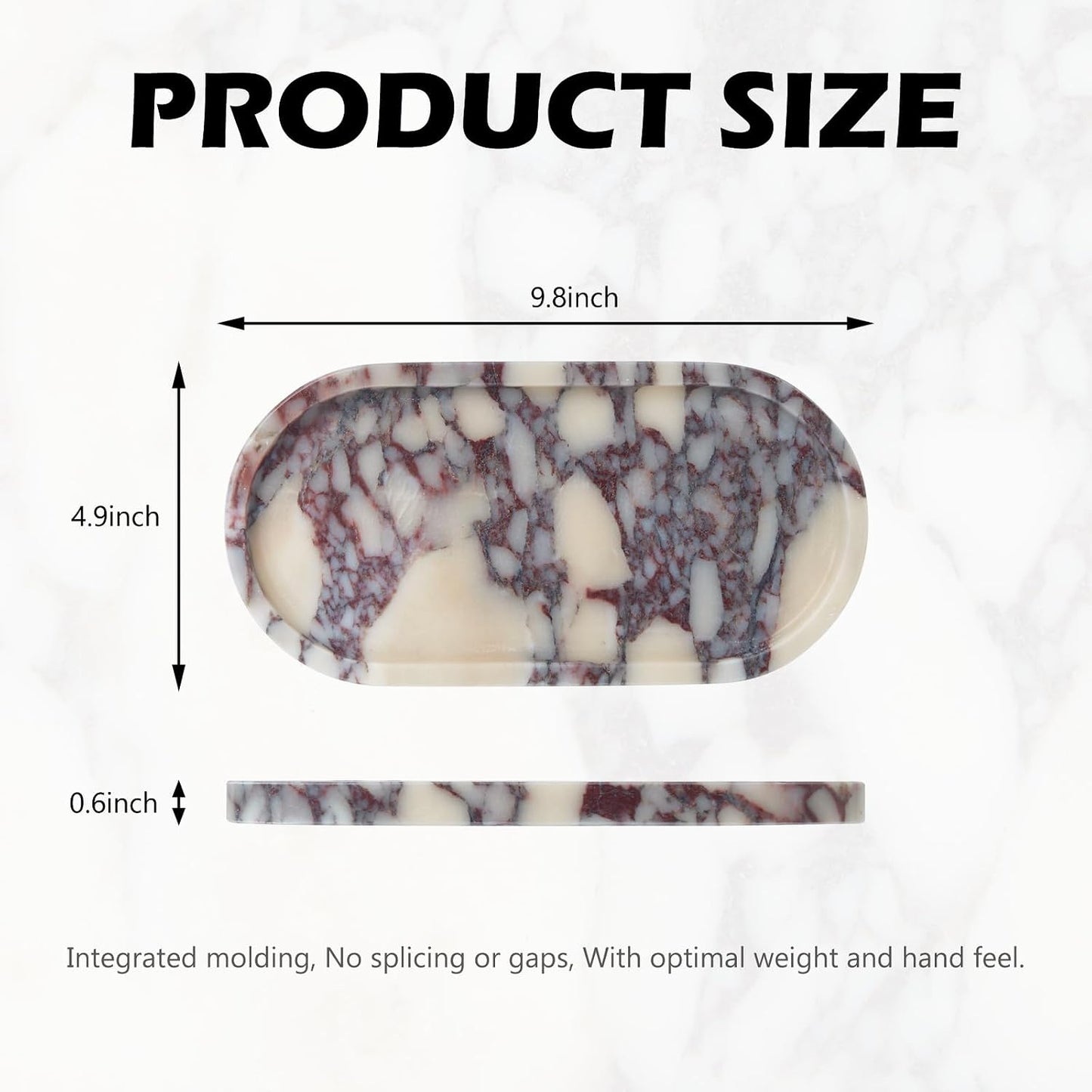 Oval Marble Tray / 9.8 x 4.9 x 0.7 / Oval-calacatta Viola / Natural