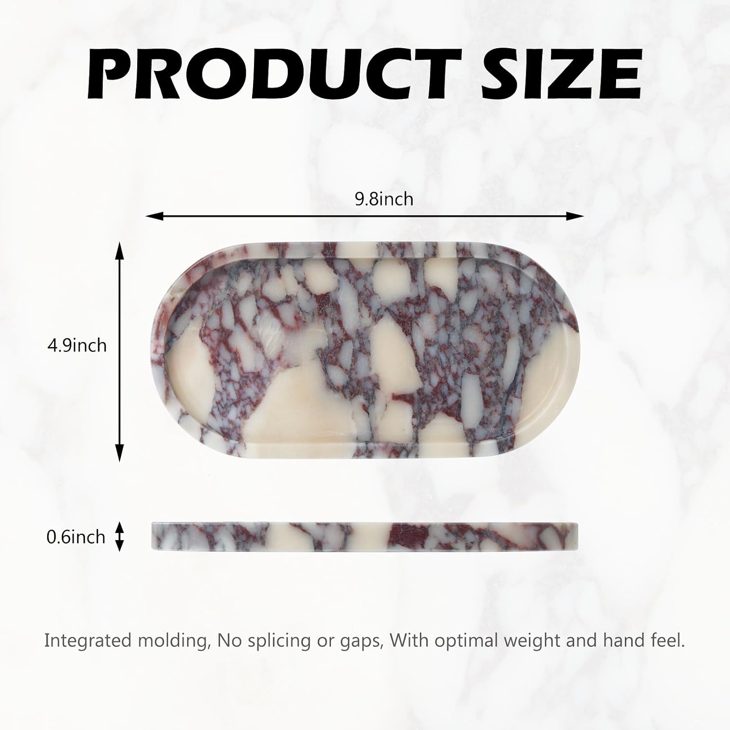 Oval Marble Tray / 9.8 x 4.9 x 0.7 / Oval-calacatta Viola / Natural