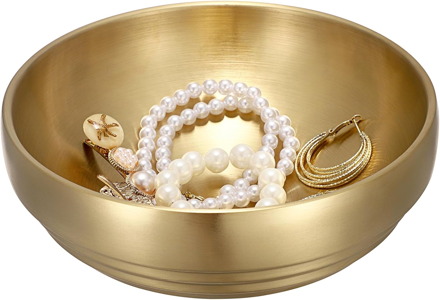 7.4" Stainless Steel Fruit Bowls / 7.5 x 7.5 x 2.6 / Gold