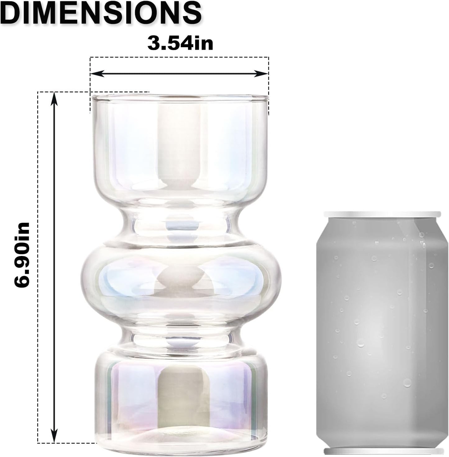 Glass Hydroponic Vase / Rainbow / 7 Inch