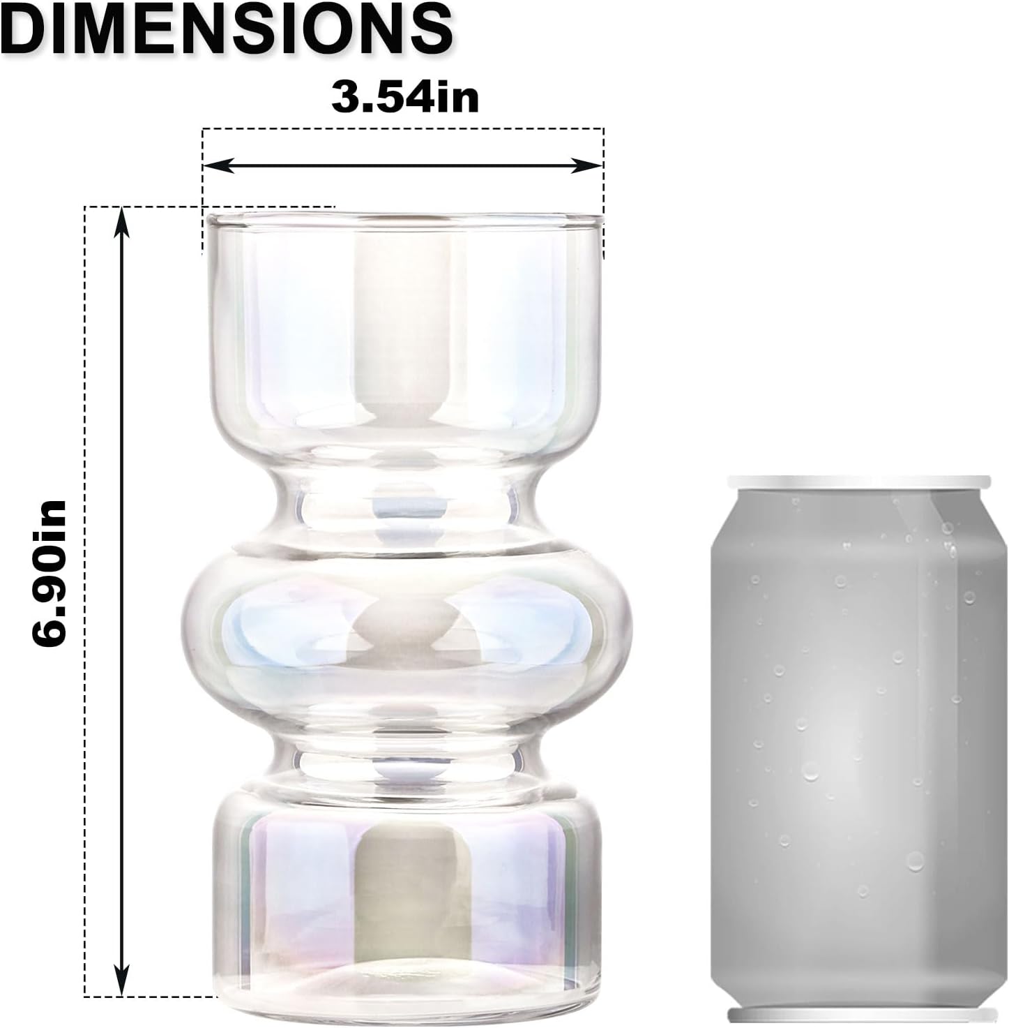 Glass Hydroponic Vase / Rainbow / 7 Inch