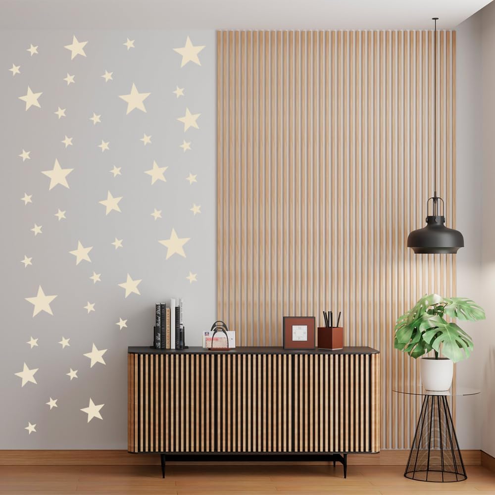 Wall Decals for Kids Room / Beige / Mix Star / Set of 155