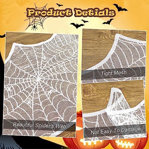 Halloween Decor Indoor White Halloween Fireplace Mantle Decorations Indoor Halloween Decorations White Lace Spiderweb Fireplace Covers Halloween Party Supplies Halloween Party Decorations
