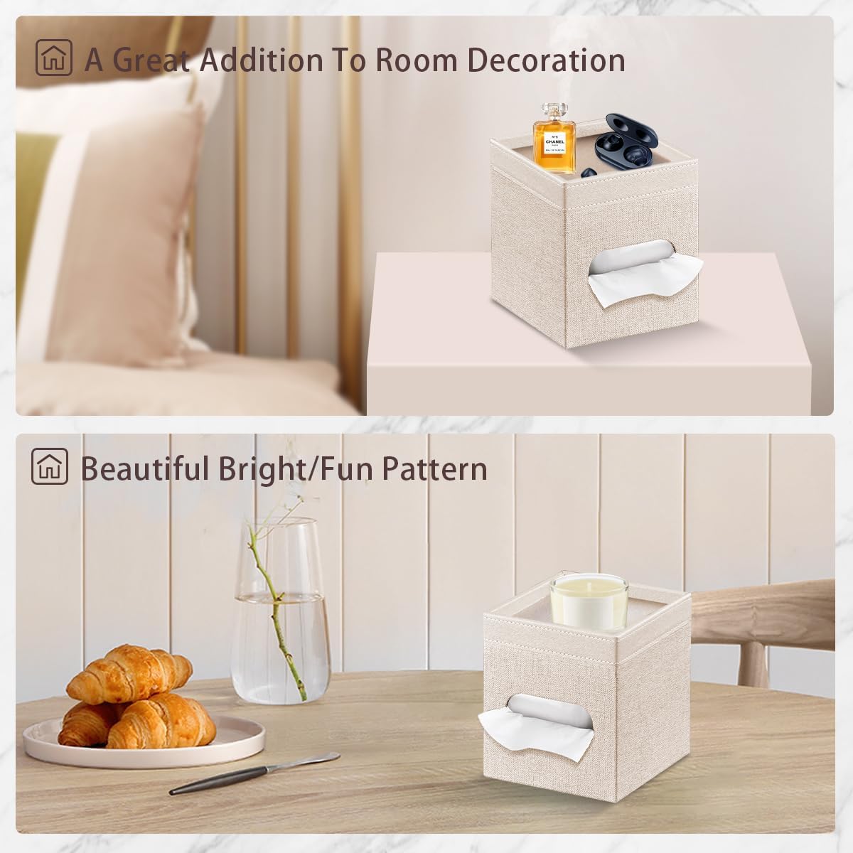 Modern Decorative Tissue Holder / Beige