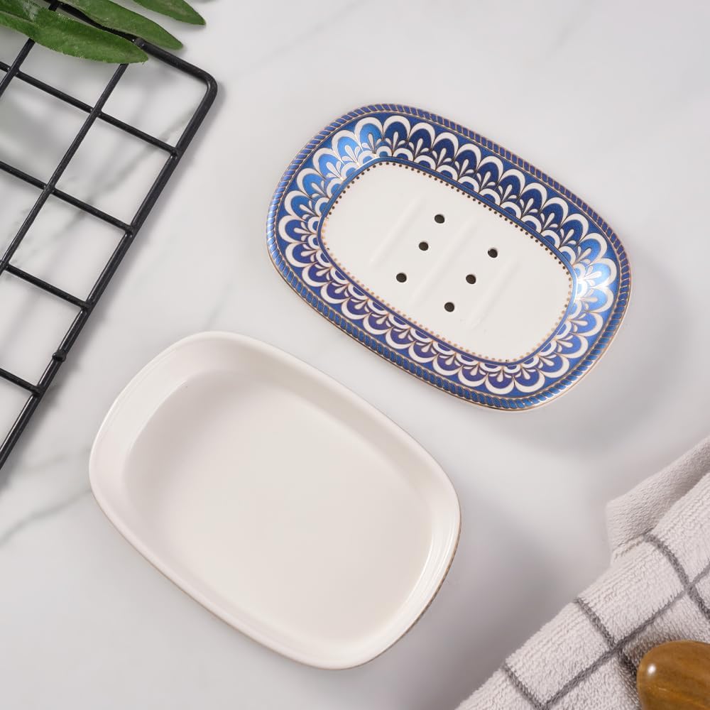 Double-Layer Bar Soap Tray / Style C / White