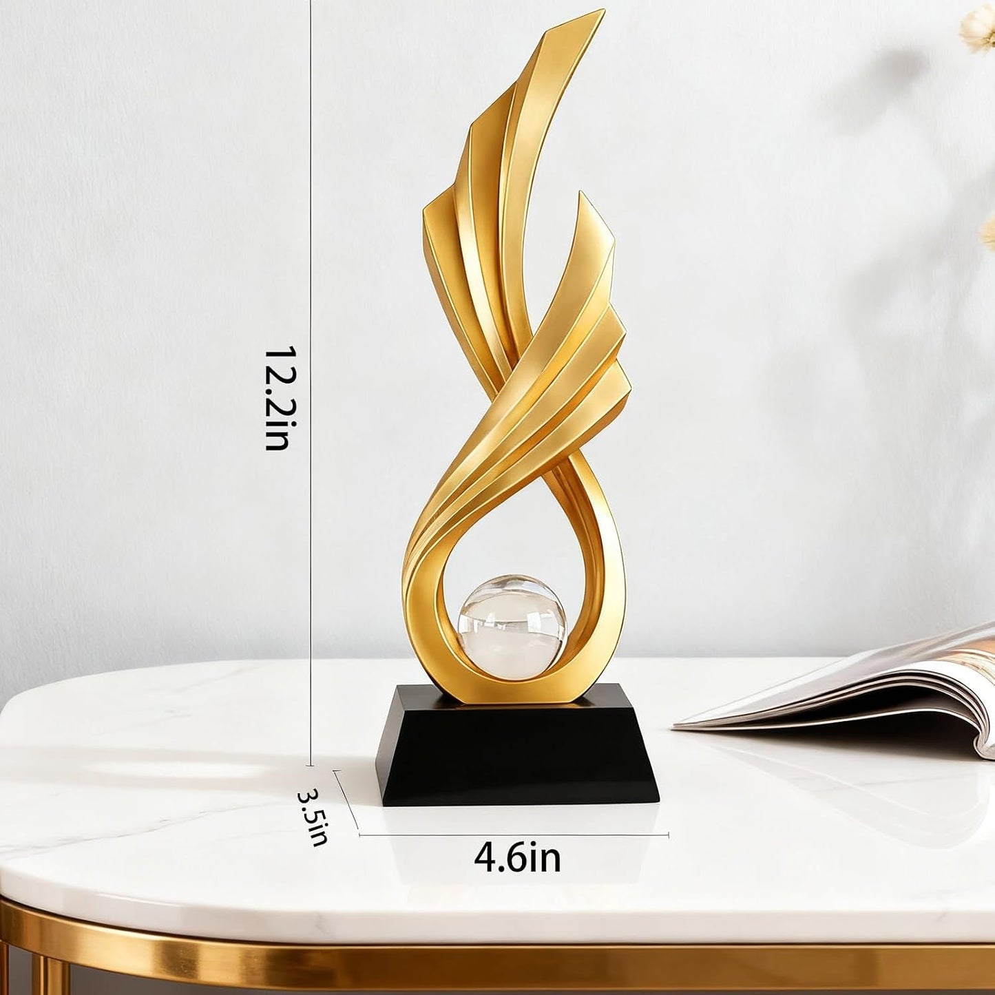 Modern Abstract Art Statue / Gold