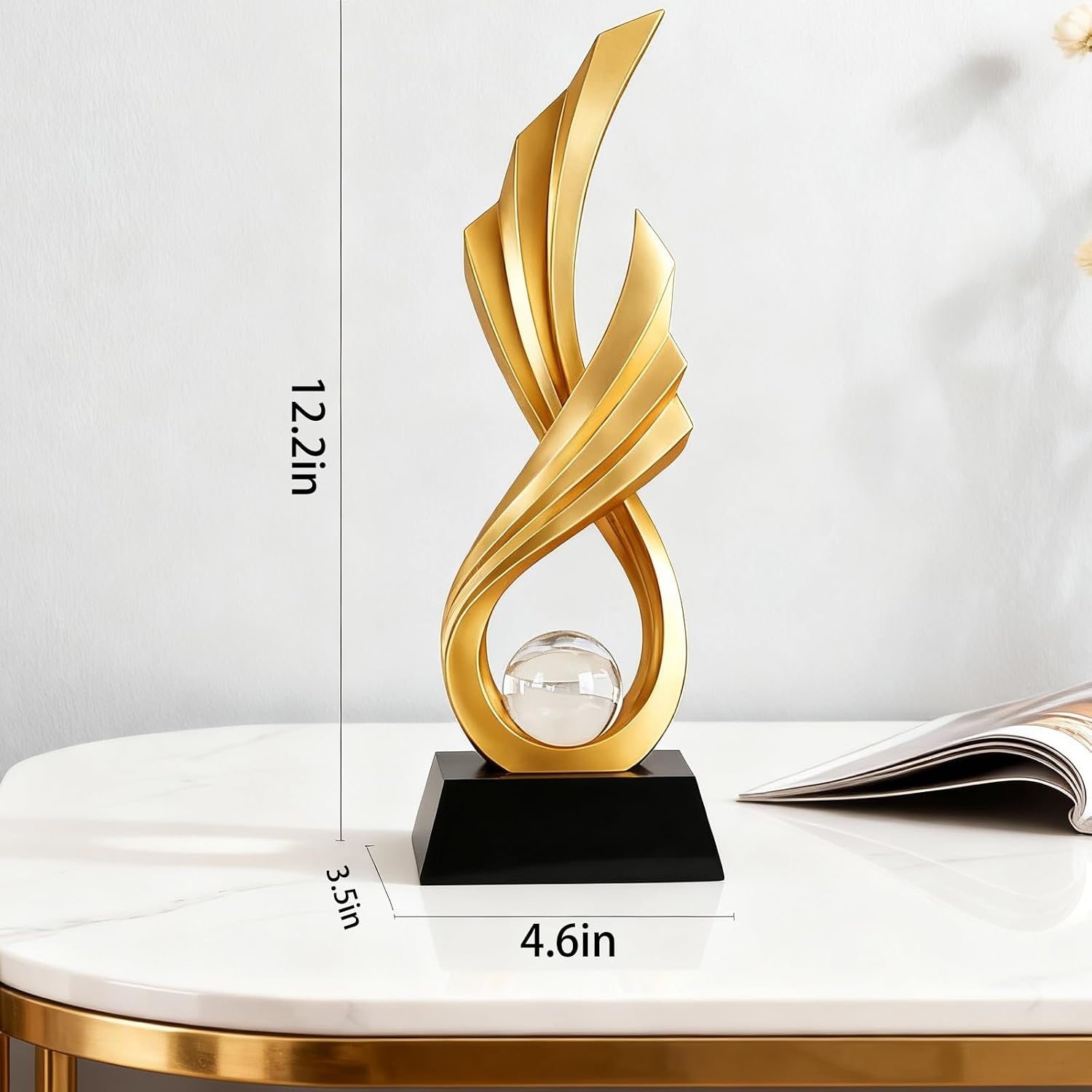 Modern Abstract Art Statue / Gold