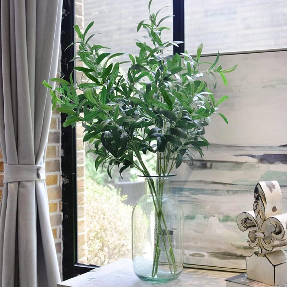 Olive Branches for Vases Artificial Plants Greenery Stems for Vases Olive Leaves / Green / Set of 5